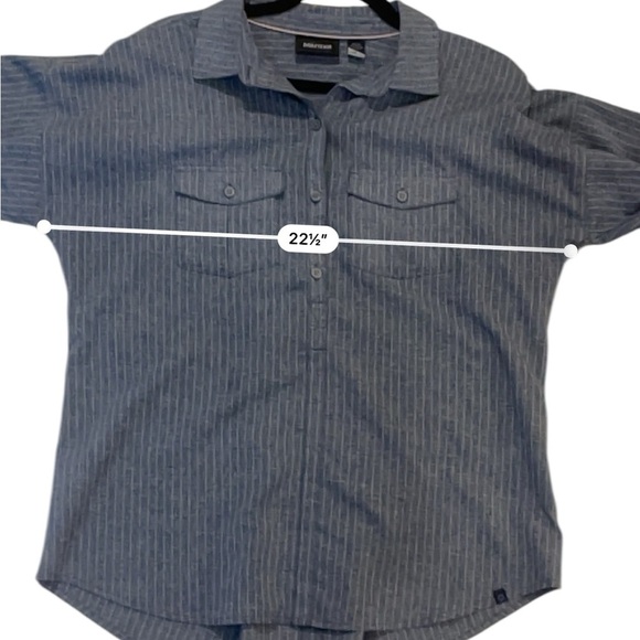 Marmot becka long sleeve pullover half button shirt blue large - Picture 4 of 8